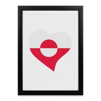 Greenland heart - Framed poster (27 × 37 cm) - black - Front