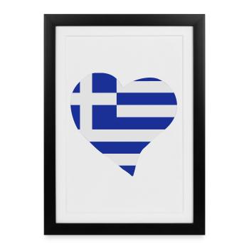 Coeur grecque - Affiche encadrée (27 × 37 cm) - noir - Devant
