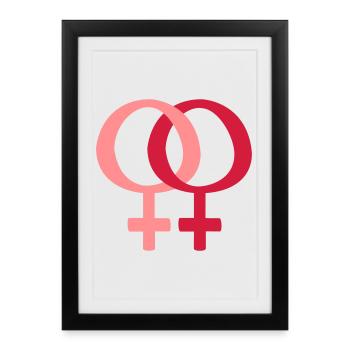 Femme & Femme - Affiche encadrée (27 × 37 cm) - noir - Devant