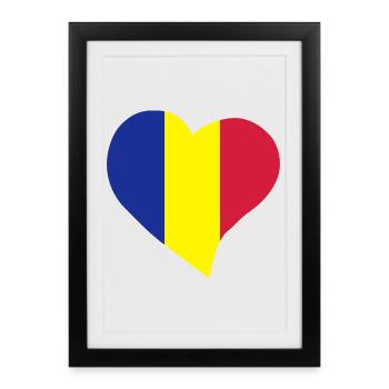 I love Romania - J'aime la Roumanie - Affiche encadrée (27 × 37 cm) - noir - Devant