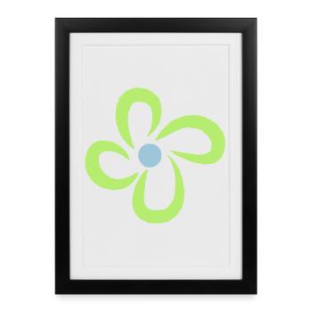 fleur - Affiche encadrée (27 × 37 cm) - noir - Devant