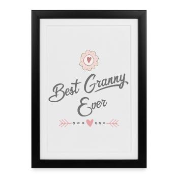 mamie - Affiche encadrée (27 × 37 cm) - noir - Devant