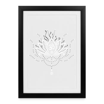 Lotus flower, white version - Framed poster (27 × 37 cm) - black - Front