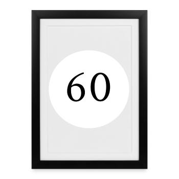60th Birthday 60th Anniversary Template Pattern - Framed poster (27 × 37 cm) - black - Front