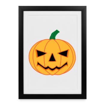 Citrouille pour la fête d’Halloween - Affiche encadrée (27 × 37 cm) - noir - Devant