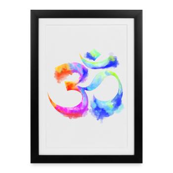 Om arcenciel watercolor - Framed poster (27 × 37 cm) - black - Front