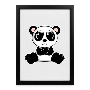 Cute panda is annoyed - Framed poster (27 × 37 cm) - black - Front