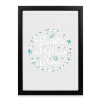 Floristin mit Flower Power - Gerahmtes Poster (27 × 37 cm) - Schwarz - Vorne