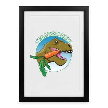 Vegan Dinosaur - Framed poster (27 × 37 cm) - black - Front