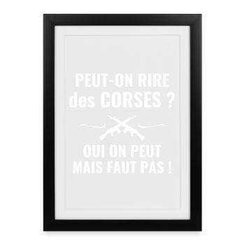 Corse, Corse humour, je suis Corse, île de beauté - Affiche encadrée (27 × 37 cm) - noir - Devant
