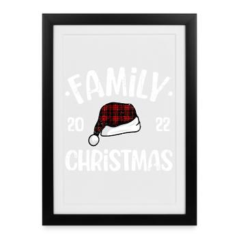 Noël en famille 2022 Plaid Santa - Affiche encadrée (27 × 37 cm) - noir - Devant