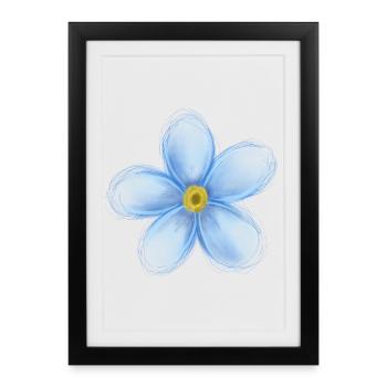 Forget Me Not – Delicate Floral Illustration - Framed poster (27 × 37 cm) - black - Front