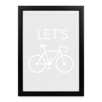 Let's Cycling - Framed poster (27 × 37 cm) - black - Front