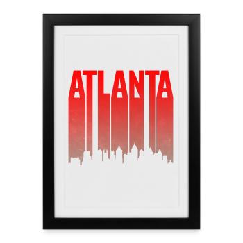 Atlanta Skyline Gradient - Framed poster (27 × 37 cm) - black - Front