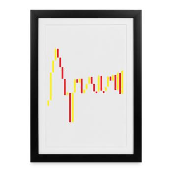 Spain Stock Exchange Red Yellow - Framed poster (27 × 37 cm) - black - Front