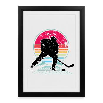 Hockey sur glace - Affiche encadrée (27 × 37 cm) - noir - Devant