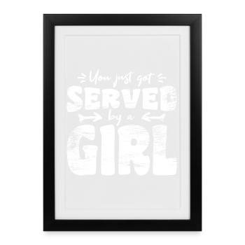 Tennis de table filles - Affiche encadrée (27 × 37 cm) - noir - Devant