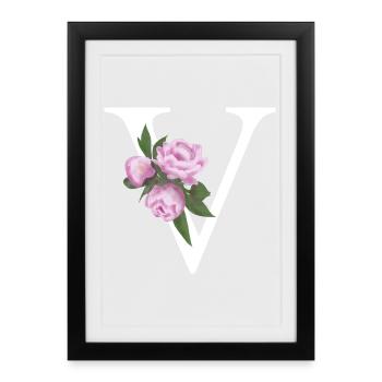 V - Gerahmtes Poster (27 × 37 cm) - Schwarz - Vorne