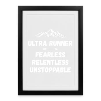 Ultra Runnner - Intrépide. Implacable. Imparable. - Affiche encadrée (27 × 37 cm) - noir - Devant