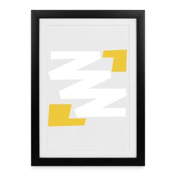 Basic simple digital art emblem with Z - Framed poster (27 × 37 cm) - black - Front