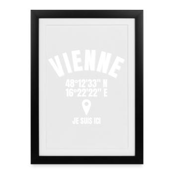 Autriche, Vienne, viennois - Affiche encadrée (27 × 37 cm) - noir - Devant