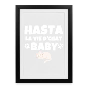 chat, amoureux des chats, chat humour - Affiche encadrée (27 × 37 cm) - noir - Devant