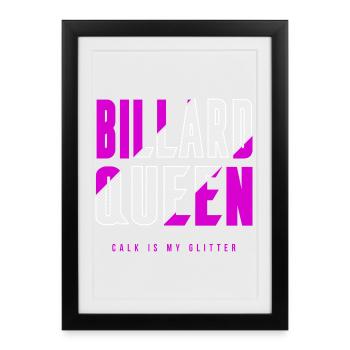 Reine du billard - Affiche encadrée (27 × 37 cm) - noir - Devant
