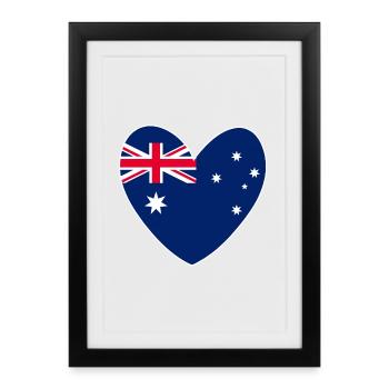 Australia heart - Framed poster (27 × 37 cm) - black - Front