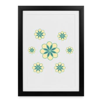 Flowers - Framed poster (27 × 37 cm) - black - Front