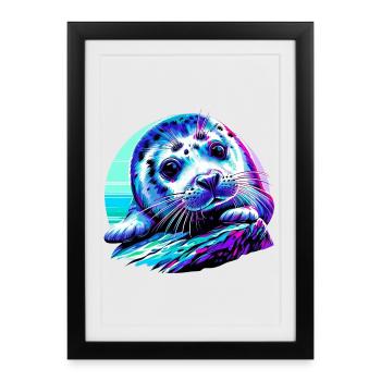 Seal - Framed poster (27 × 37 cm) - black - Front
