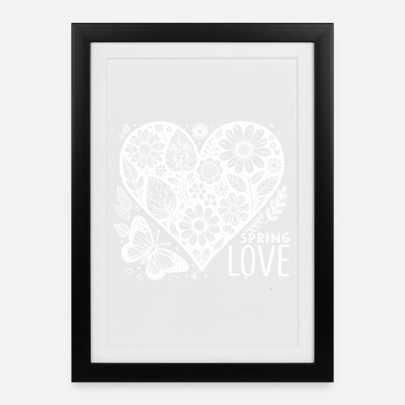 spring love - Gerahmtes Poster (27 × 37 cm) - Schwarz