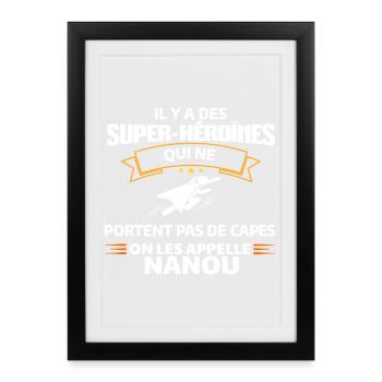 Super-Héroïnes Nanou Superpower Illustration - Affiche encadrée (27 × 37 cm) - noir - Devant