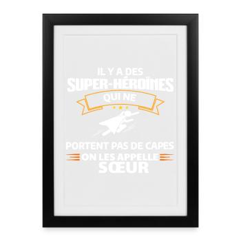 Héroïnes non capes illustrées - Affiche encadrée (27 × 37 cm) - noir - Devant