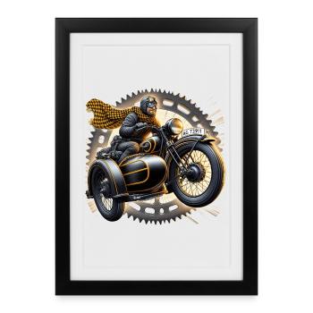 Auf zu neuen Abenteuern - Gerahmtes Poster (27 × 37 cm) - Schwarz - Vorne
