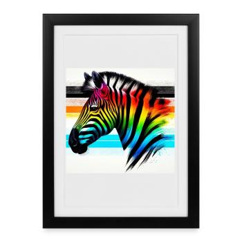 Zèbre - Affiche encadrée (27 × 37 cm) - noir - Devant