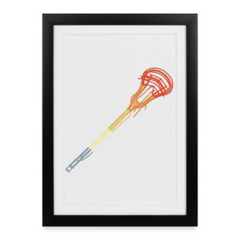 Raquette de crosse Look Vintage - Affiche encadrée (27 × 37 cm) - noir - Devant