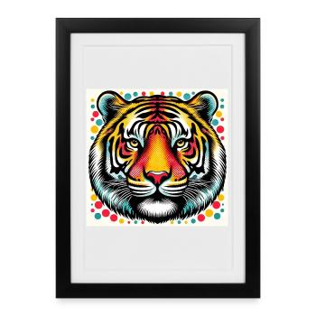 Tiger Pop Art - Framed poster (27 × 37 cm) - black - Front