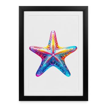 Étoile de mer - Affiche encadrée (27 × 37 cm) - noir - Devant