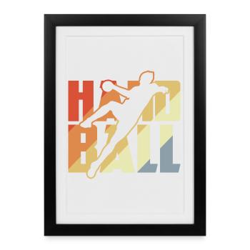 Vintage Handball - Framed poster (27 × 37 cm) - black - Front