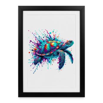Turtle - Framed poster (27 × 37 cm) - black - Front