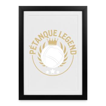 Boules de pétanque pour pétanque, pétanque et pétanque - Affiche encadrée (27 × 37 cm) - noir - Devant
