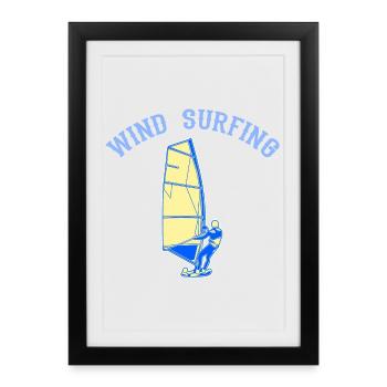 Windsurfing - Framed poster (27 × 37 cm) - black - Front