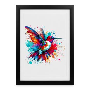 Colibri - Affiche encadrée (27 × 37 cm) - noir - Devant