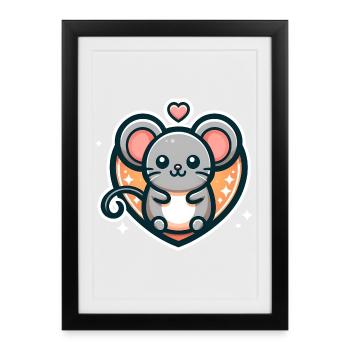 Souris préférée - Affiche encadrée (27 × 37 cm) - noir - Devant