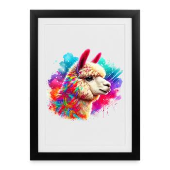 Alpaga - Affiche encadrée (27 × 37 cm) - noir - Devant