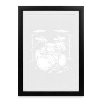 Graphismes de batterie - Affiche encadrée (27 × 37 cm) - noir - Devant