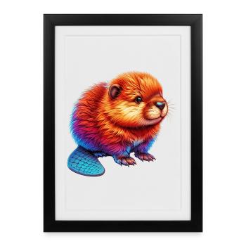 Castor - Affiche encadrée (27 × 37 cm) - noir - Devant