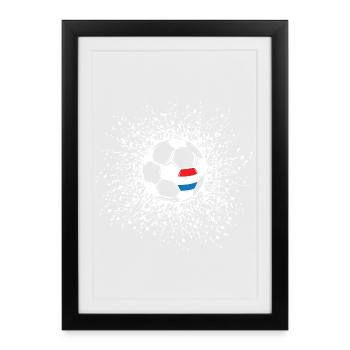 Icône de l’équipe de football Pays-Bas Ball Explosion - Affiche encadrée (27 × 37 cm) - noir - Devant