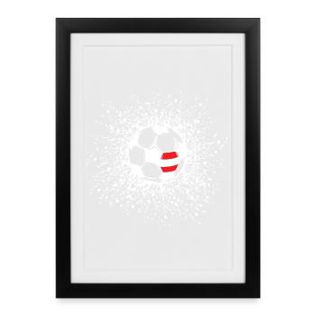 Icône de l’équipe Soccer Austria Ball Explosion - Affiche encadrée (27 × 37 cm) - noir - Devant