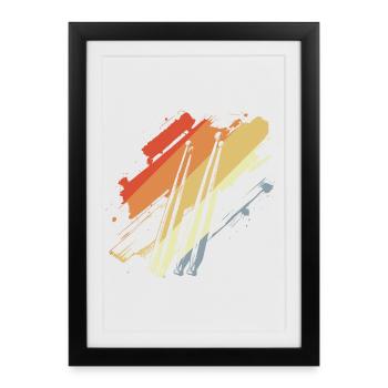 Baguettes Look Vintage - Affiche encadrée (27 × 37 cm) - noir - Devant